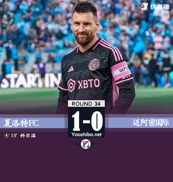 迈阿密国际0-1夏洛特FC