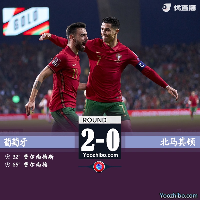 葡萄牙2-0击败北马其顿