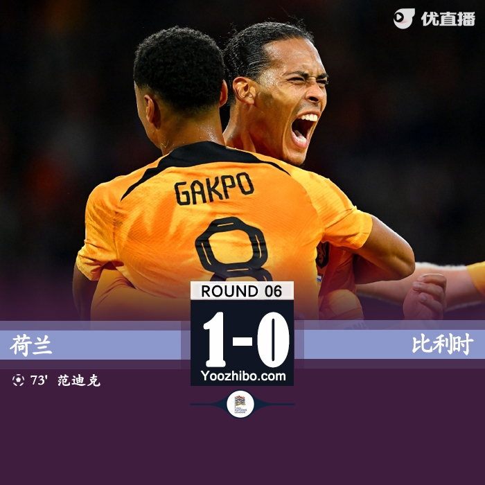 荷兰主场1-0小胜比利时