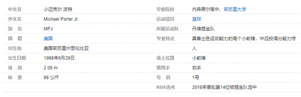小迈克尔-波特个人详细资料简介
