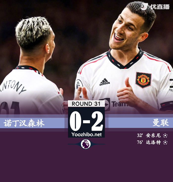 曼联2-0诺丁汉森林